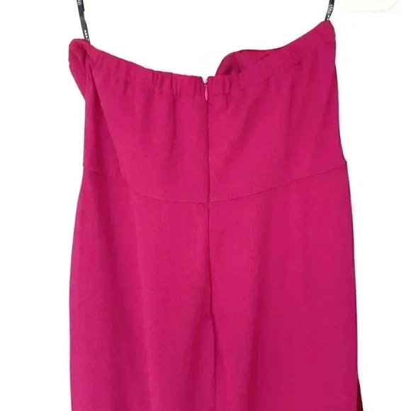 ASOS TFNC Raspberry Asymmetric Chiffon Bow Wrapped Midi Formal Cocktail Dress - Picture 9 of 11